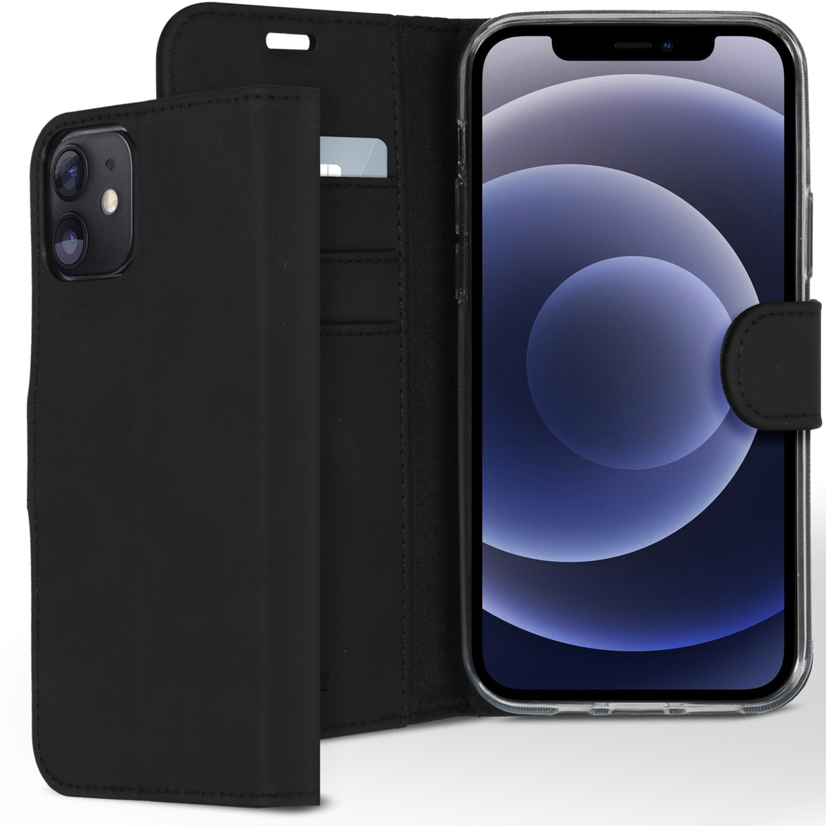 Accezz Wallet Softcase Bookcase Apple iPhone 12 (Pro) – Zwart