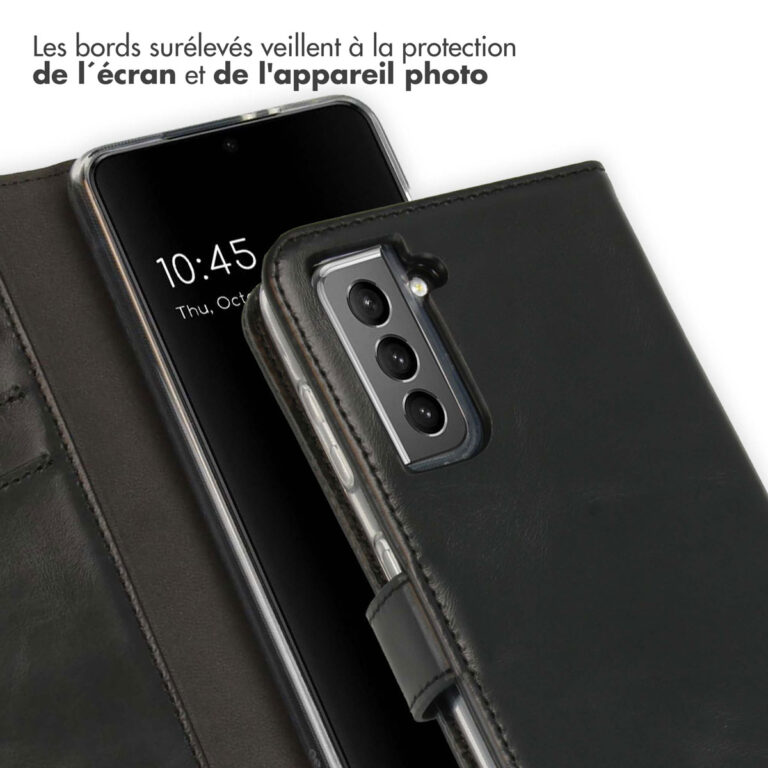 Selencia Echt Lederen Bookcase Samsung Galaxy S21 - Zwart - Afbeelding 5