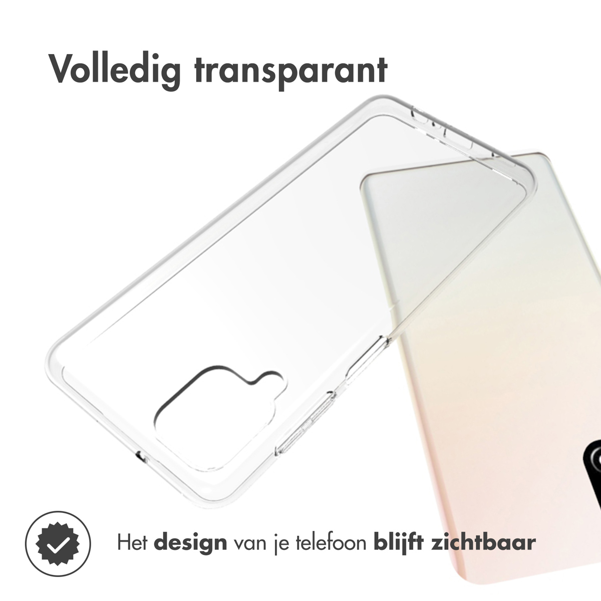 Accezz Clear Backcover Samsung Galaxy A12 - Transparant - Afbeelding 4