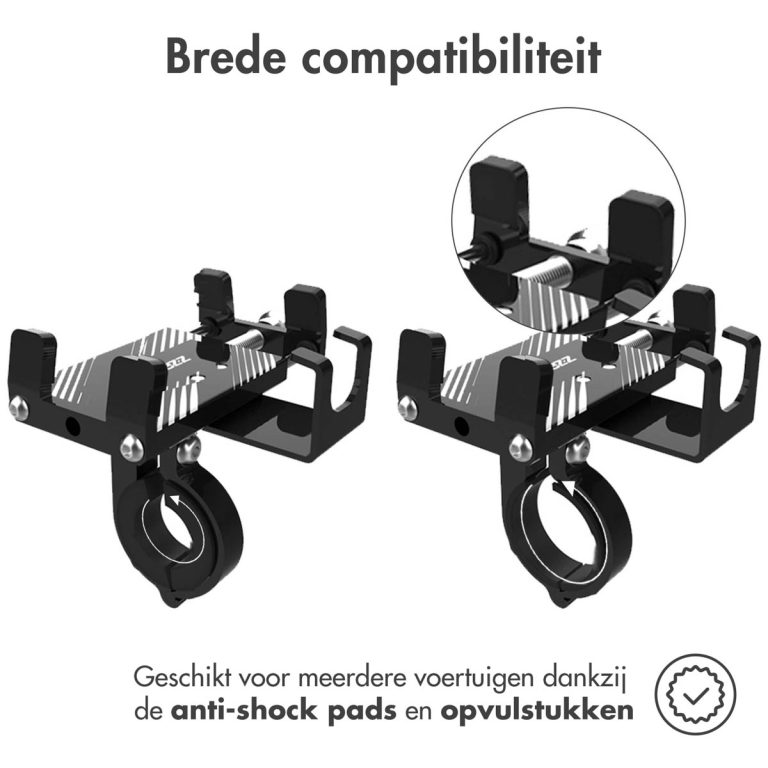 Accezz Telefoonhouder fiets - Verstelbaar - Universeel - Aluminium - Zwart - Afbeelding 8