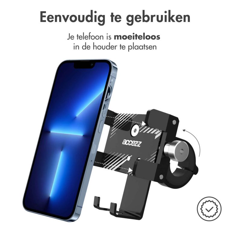 Accezz Telefoonhouder fiets - Verstelbaar - Universeel - Aluminium - Zwart - Afbeelding 4