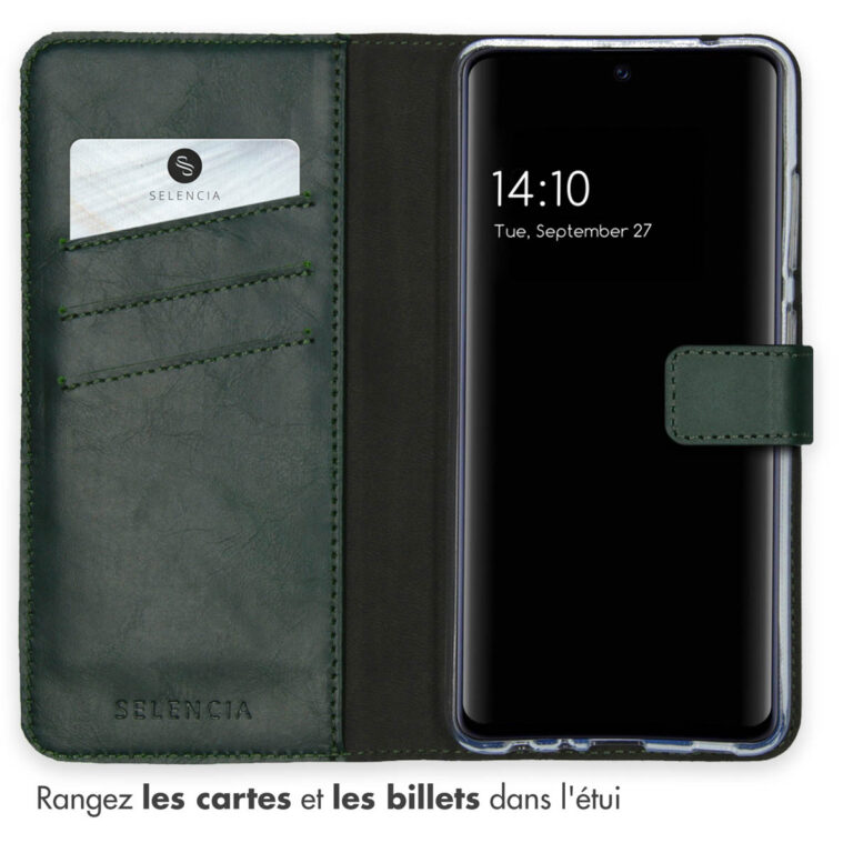 Selencia Echt Lederen Bookcase Samsung Galaxy A52(s) (5G/4G) - Groen - Afbeelding 6