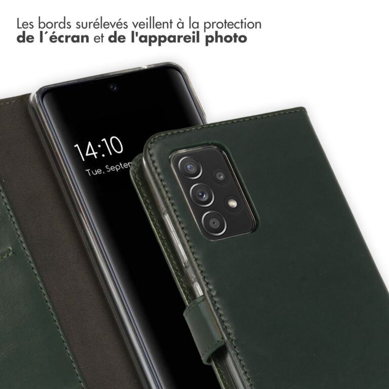 Selencia Echt Lederen Bookcase Samsung Galaxy A52(s) (5G/4G) - Groen - Afbeelding 5