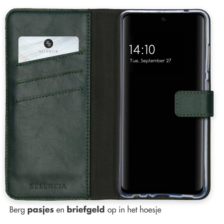 Selencia Echt Lederen Bookcase Samsung Galaxy A52(s) (5G/4G) - Groen - Afbeelding 3