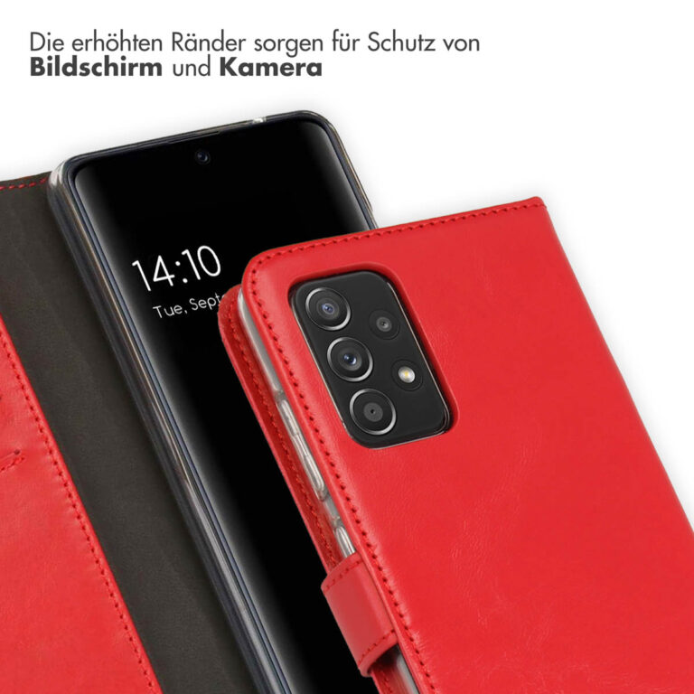 Selencia Echt Lederen Bookcase Samsung Galaxy A52(s) (5G/4G) - Rood - Afbeelding 8