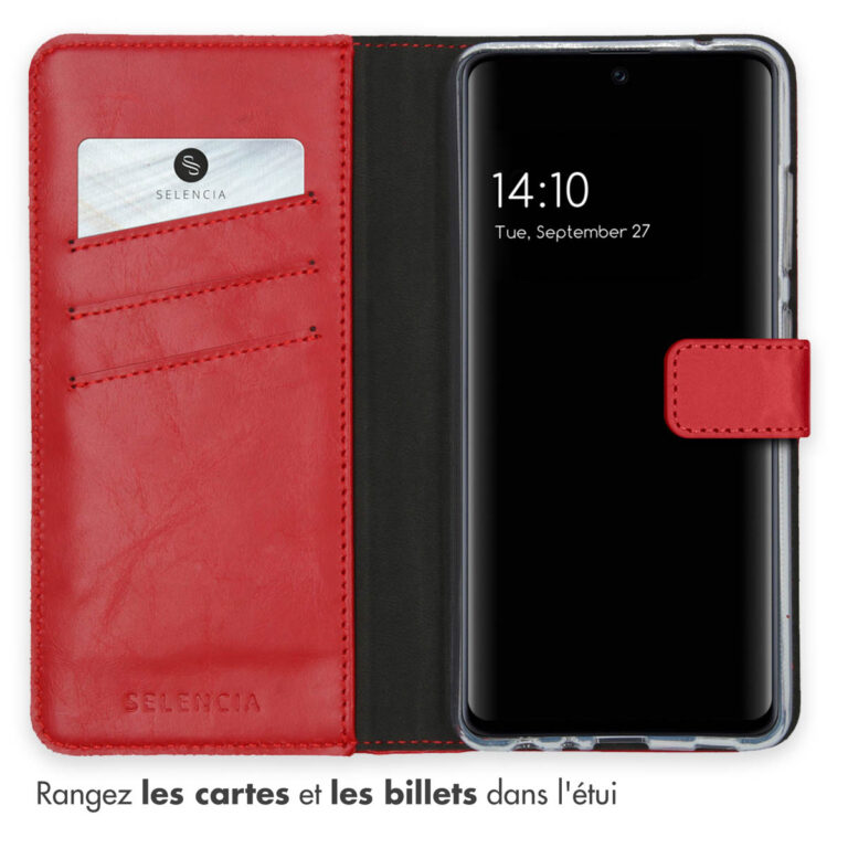 Selencia Echt Lederen Bookcase Samsung Galaxy A52(s) (5G/4G) - Rood - Afbeelding 6