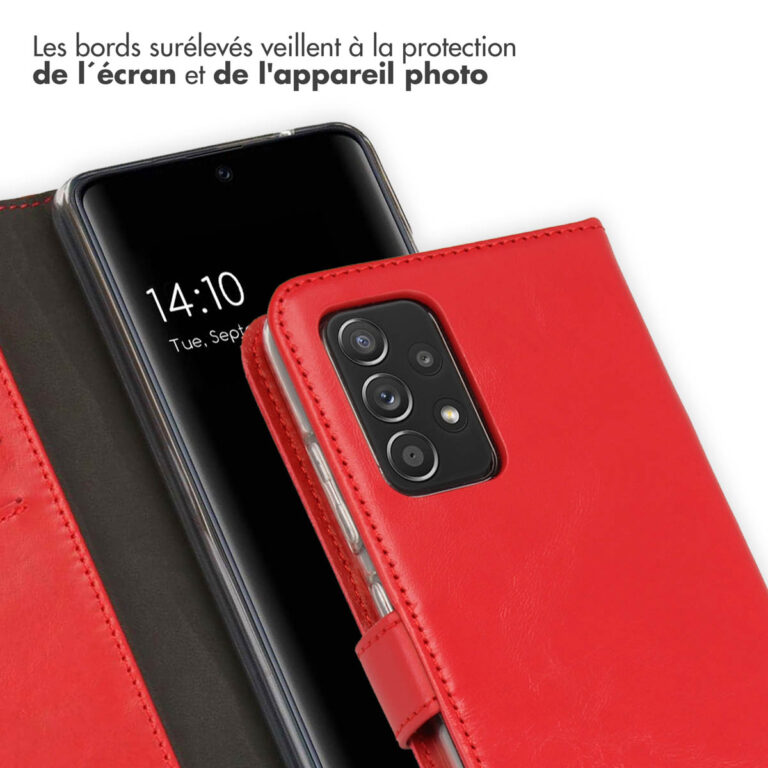 Selencia Echt Lederen Bookcase Samsung Galaxy A52(s) (5G/4G) - Rood - Afbeelding 5