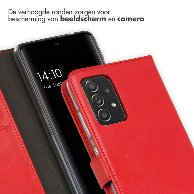 Selencia Echt Lederen Bookcase Samsung Galaxy A52(s) (5G/4G) - Rood - Afbeelding 2