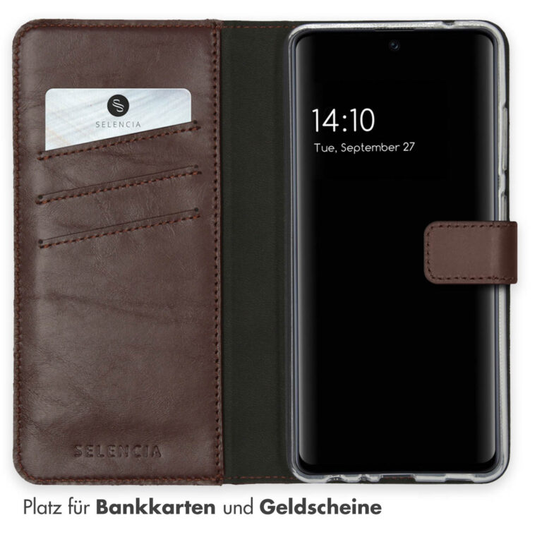 Selencia Echt Lederen Bookcase Samsung Galaxy A52(s) (5G/4G) - Bruin - Afbeelding 9