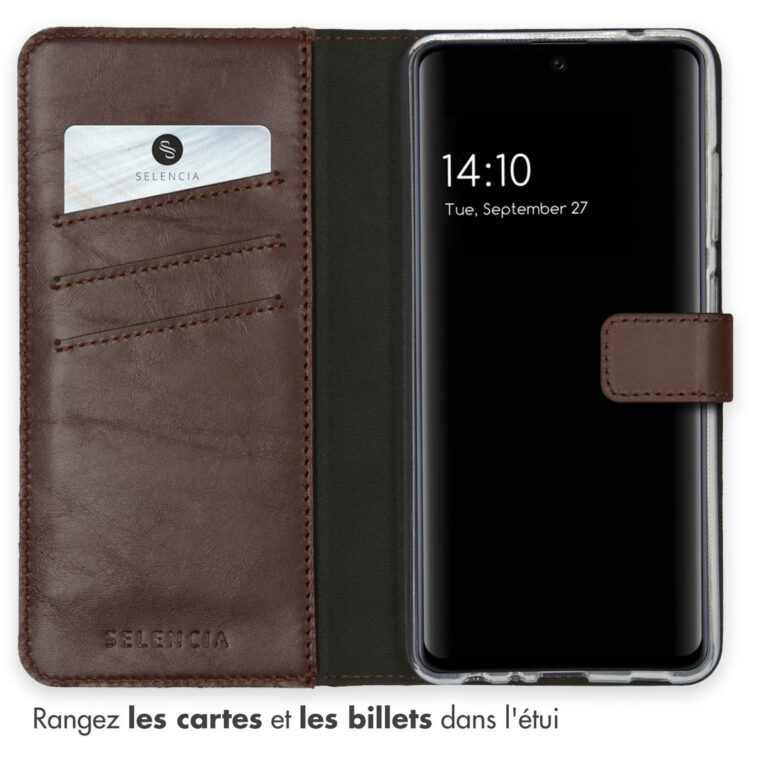 Selencia Echt Lederen Bookcase Samsung Galaxy A52(s) (5G/4G) - Bruin - Afbeelding 6