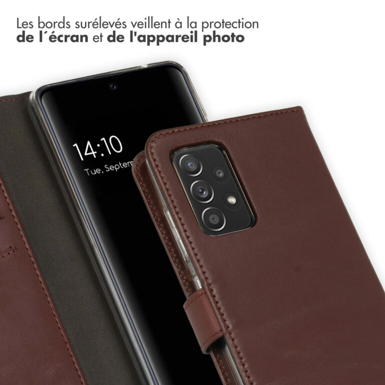 Selencia Echt Lederen Bookcase Samsung Galaxy A52(s) (5G/4G) - Bruin - Afbeelding 5