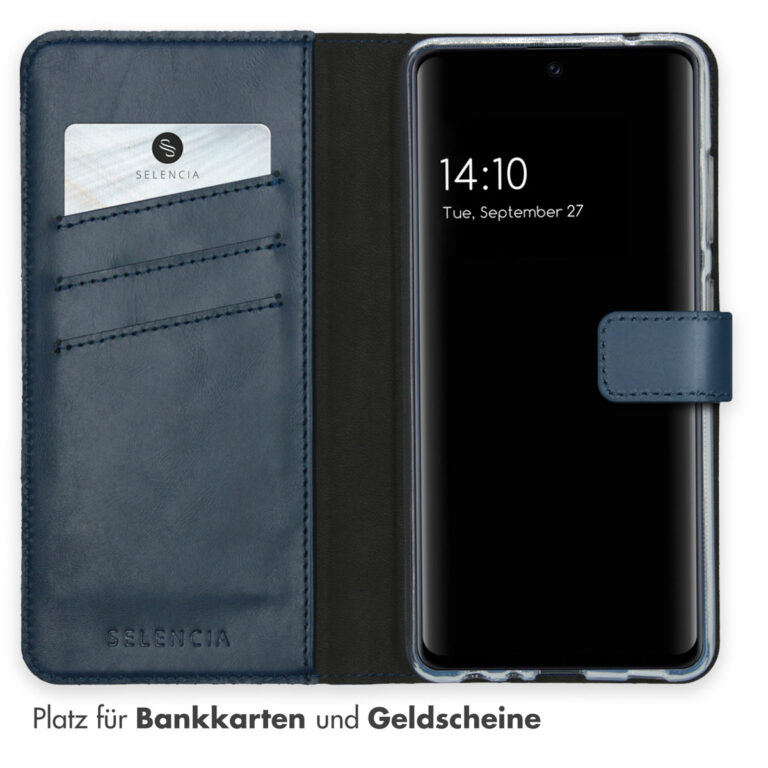 Selencia Echt Lederen Bookcase Samsung Galaxy A52(s) (5G/4G) - Blauw - Afbeelding 9