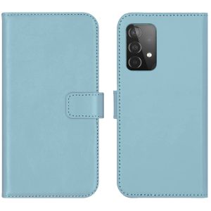 Selencia Echt Leren Bookcase Samsung Galaxy A52(s) (5G/4G) - Air Blue