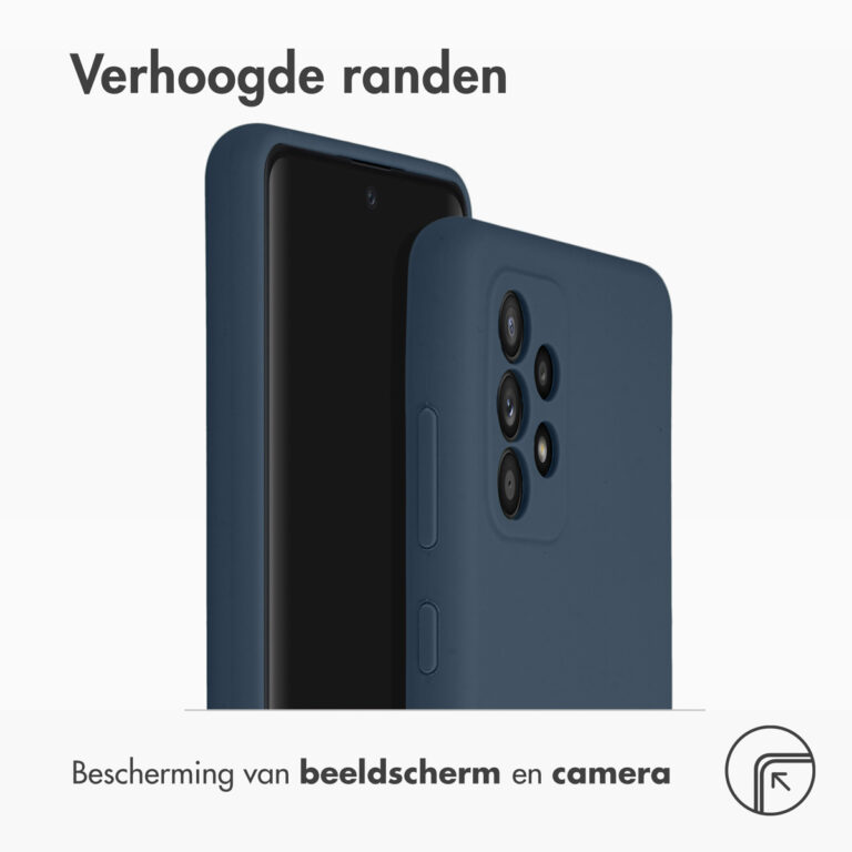 Accezz Liquid Silicone Backcover Samsung Galaxy A52(s) (5G/4G) - Donkerblauw - Afbeelding 2