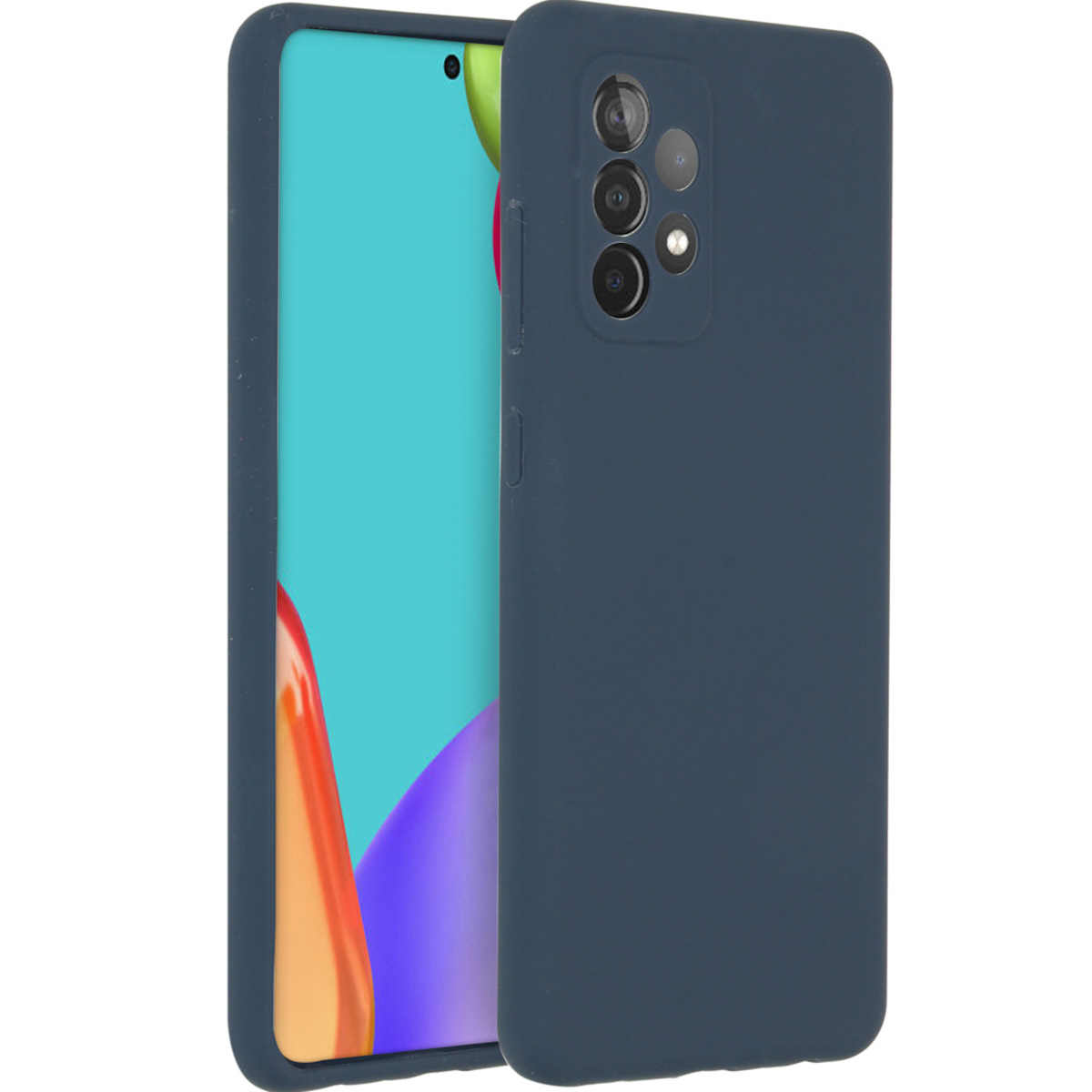 Accezz Liquid Silicone Backcover Samsung Galaxy A52(s) (5G/4G) - Donkerblauw - Afbeelding 3