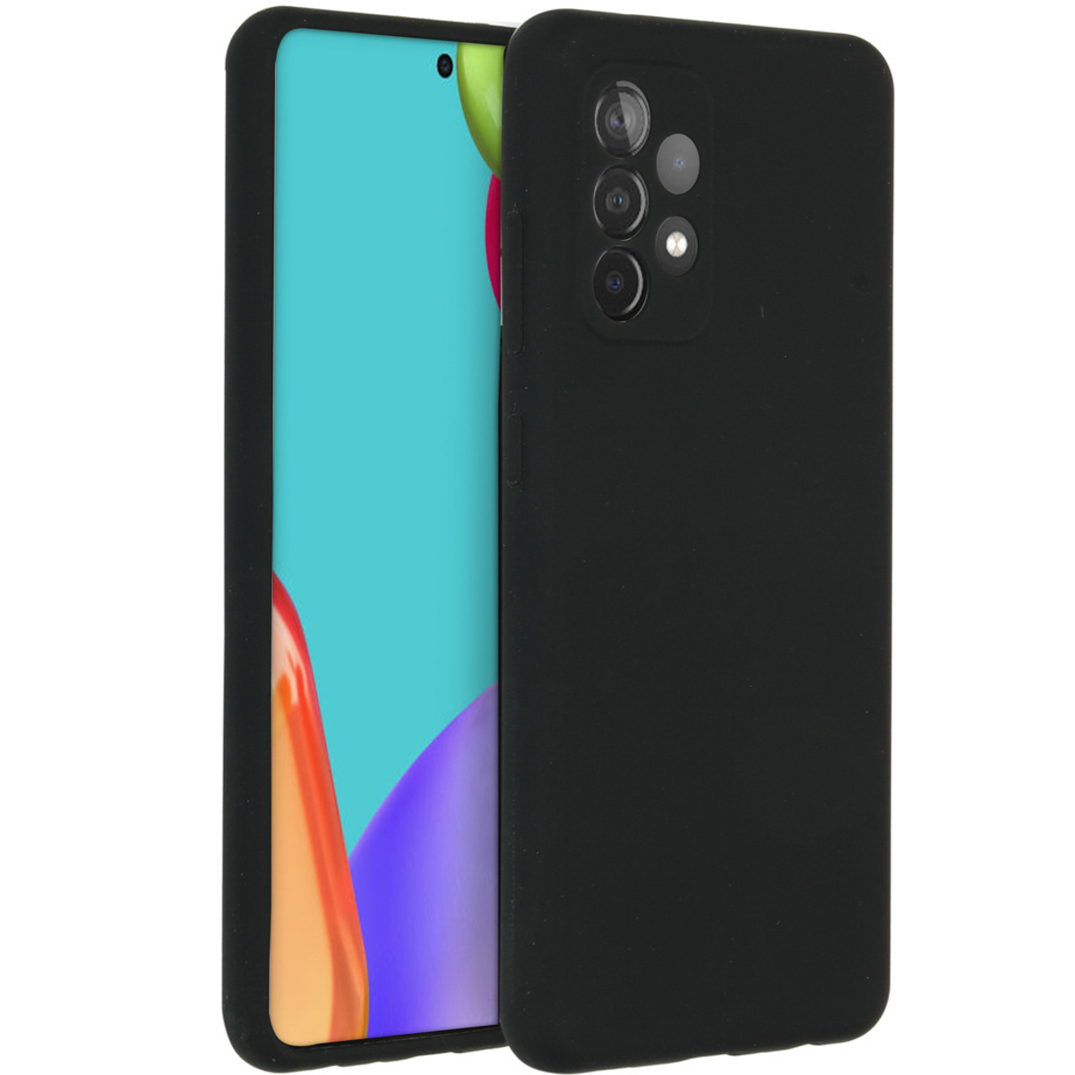 Accezz Liquid Silicone Backcover Samsung Galaxy A52(s) (5G/4G) - Zwart - Afbeelding 2