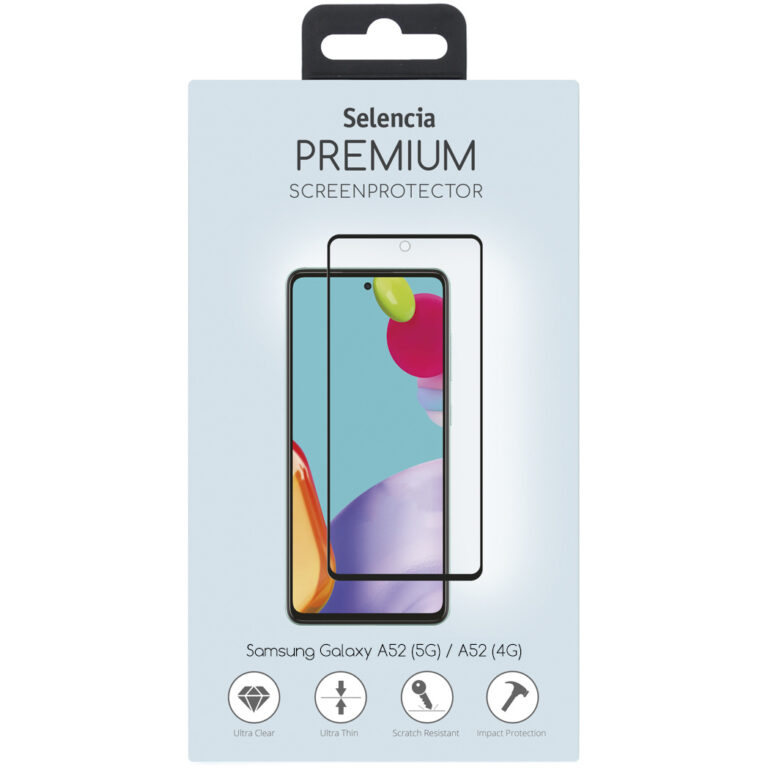 Selencia Gehard Glas Premium Screenprotector Samsung Galaxy A52(s) (5G/4G) / A53 - Zwart - Afbeelding 2