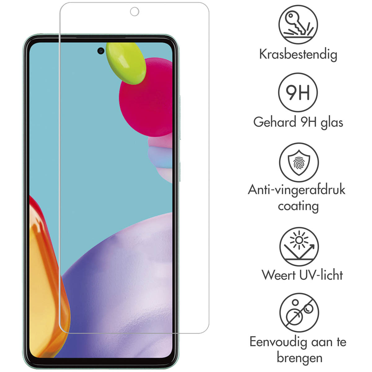 Selencia Gehard Glas Screenprotector Samsung Galaxy A52(s) (5G/4G) / A53 - Afbeelding 4