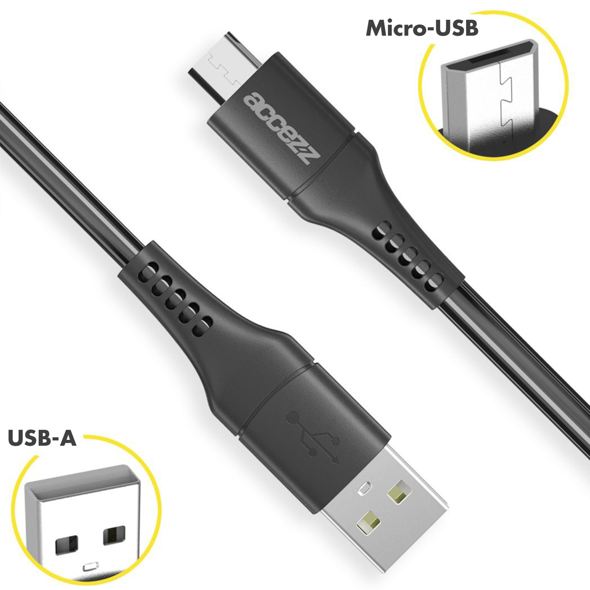 Accezz Micro-USB naar USB kabel - 1 meter - Zwart - Afbeelding 8