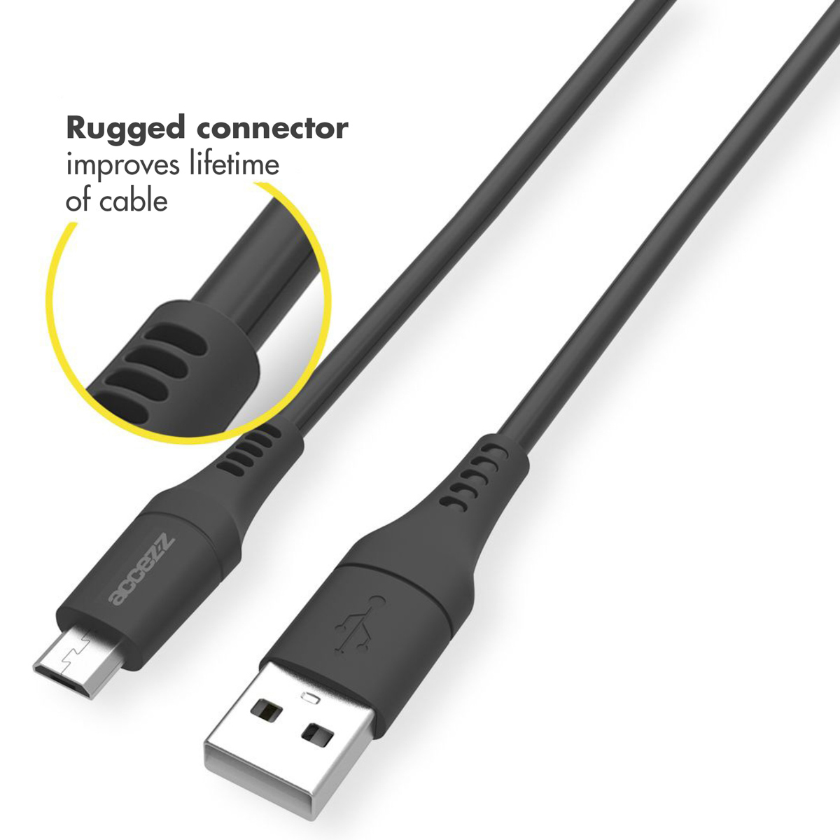 Accezz Micro-USB naar USB kabel - 1 meter - Zwart - Afbeelding 4