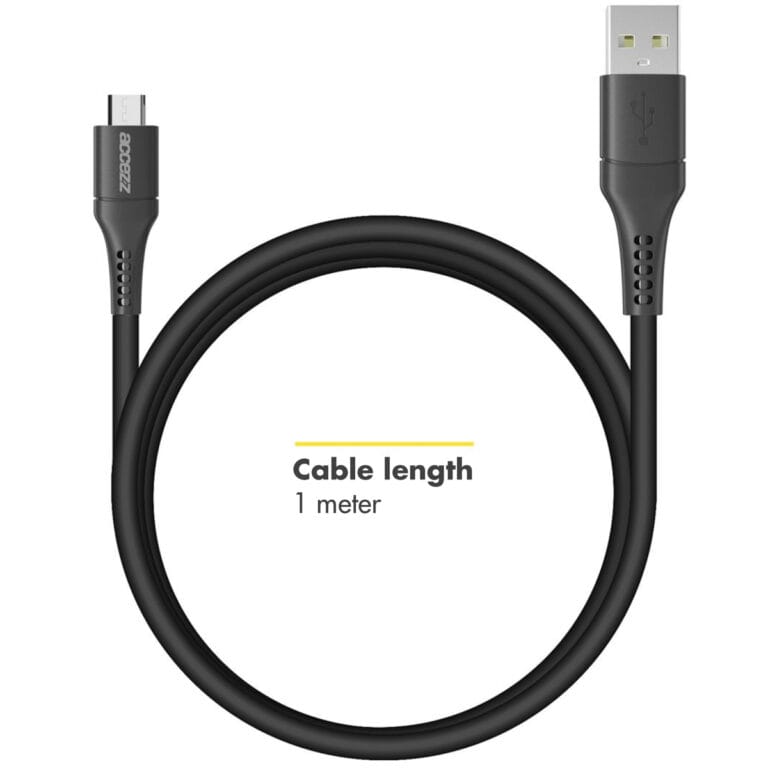 Accezz Micro-USB naar USB kabel - 1 meter - Zwart - Afbeelding 3