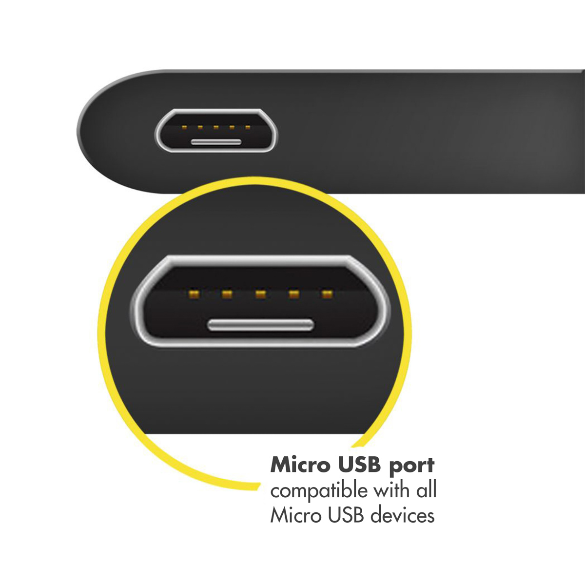 Accezz Micro-USB naar USB kabel - 1 meter - Zwart - Afbeelding 2