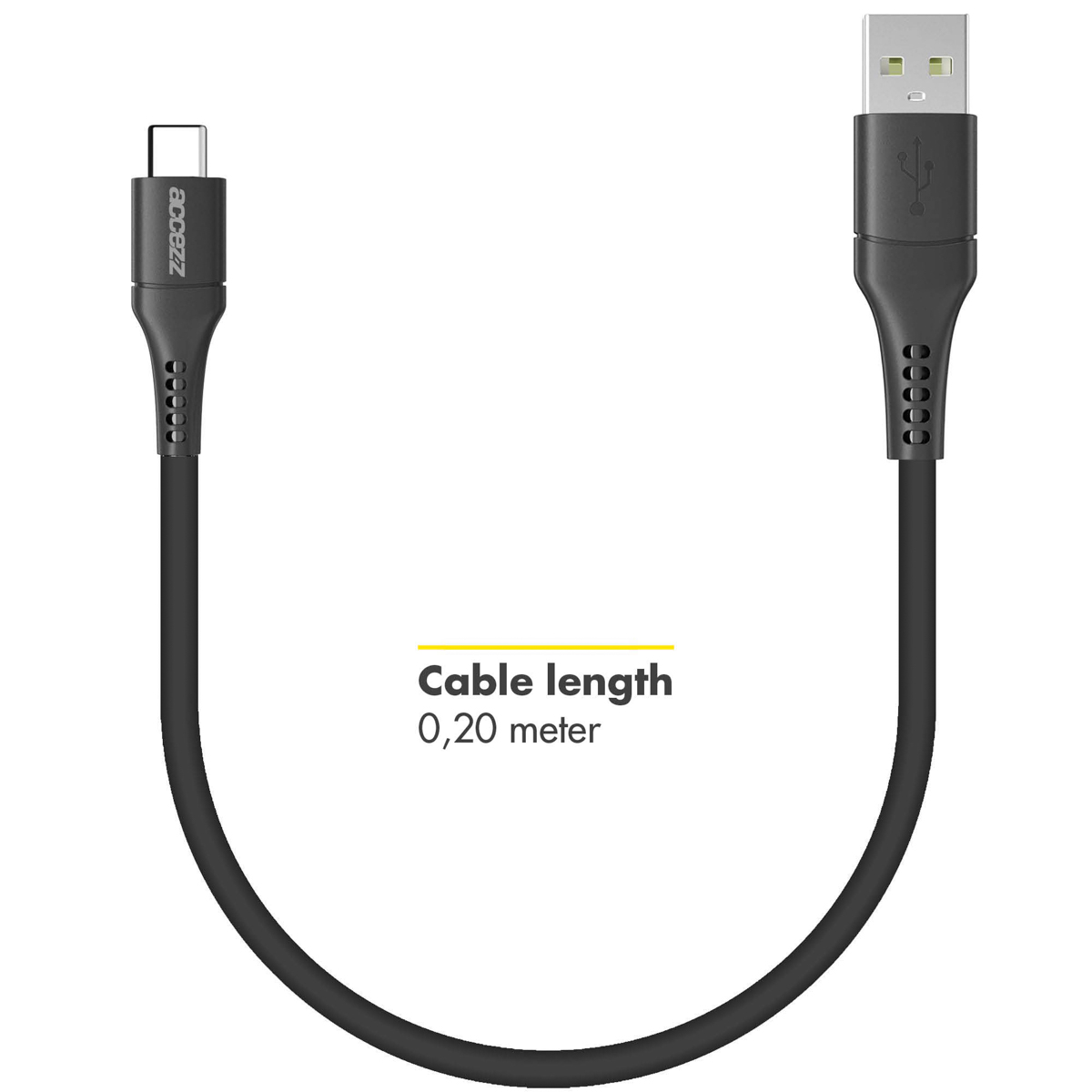 Accezz USB-C naar USB kabel - 0,2 meter - Zwart - Afbeelding 7