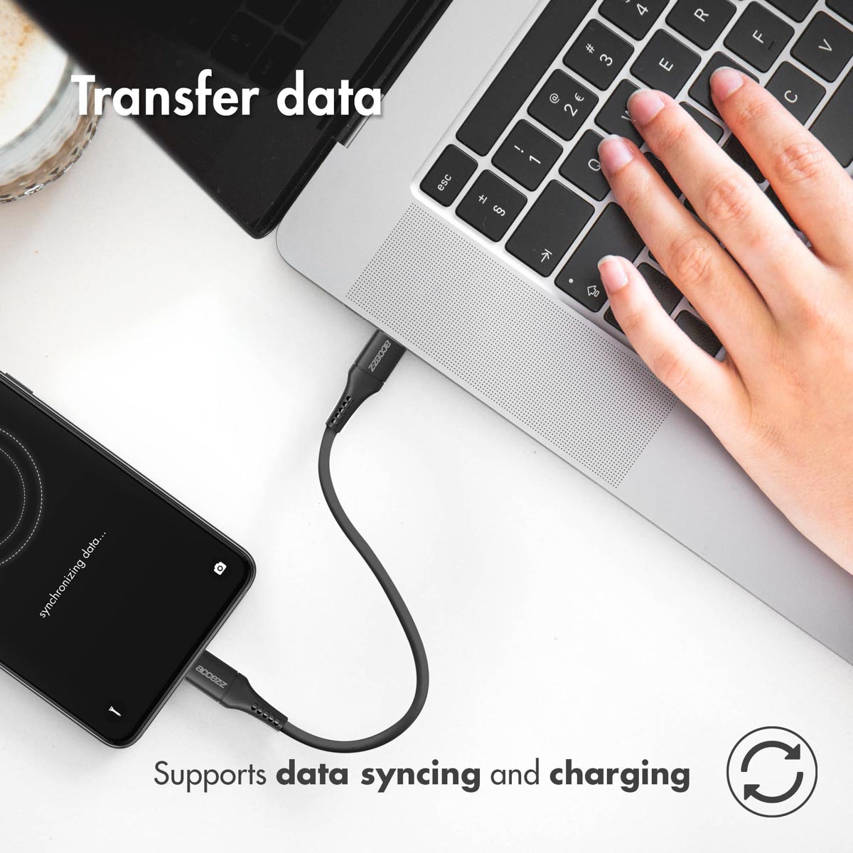 Accezz USB-C naar USB-C kabel - 0,2 meter - Zwart - Afbeelding 7