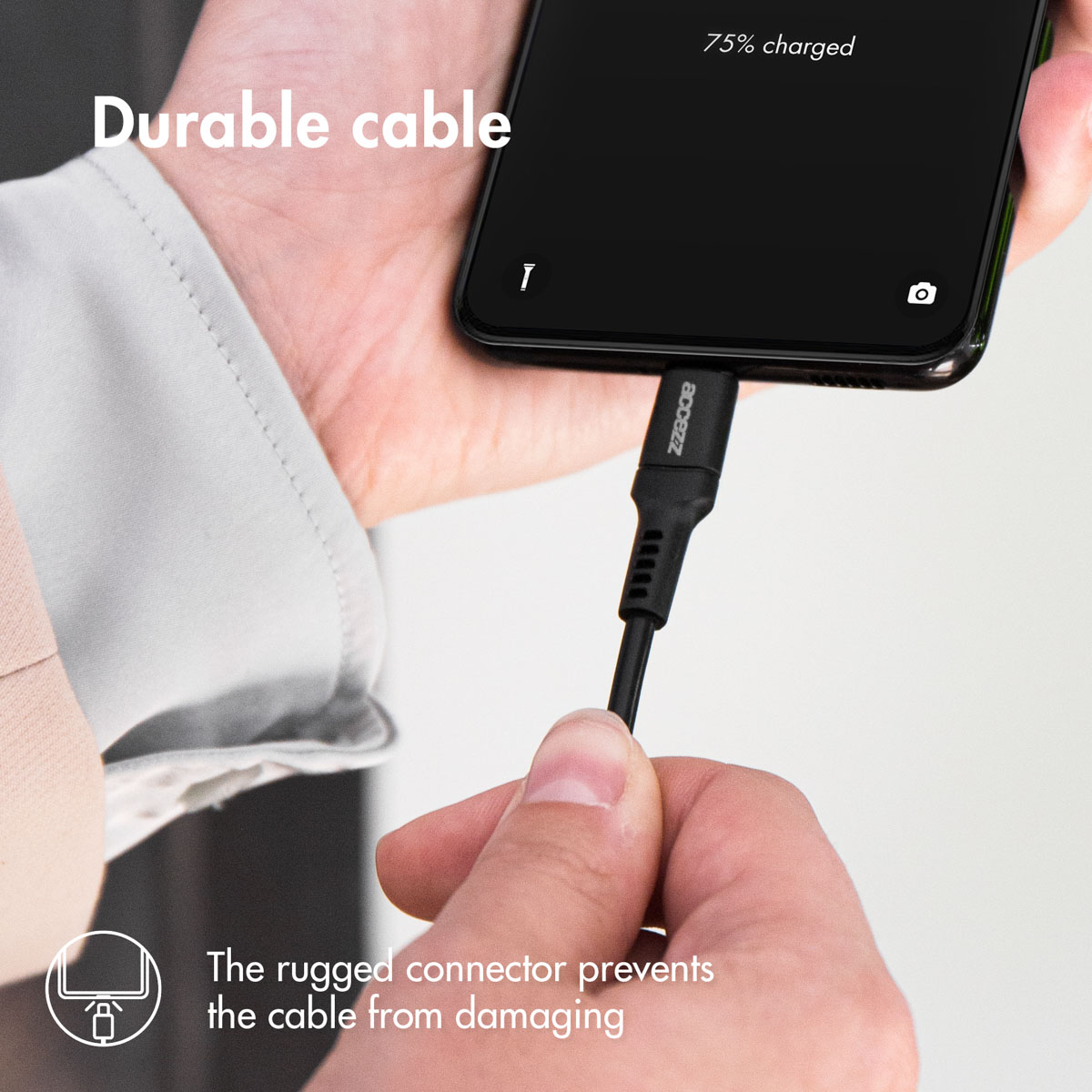 Accezz USB-C naar USB-C kabel - 1 meter - Zwart - Afbeelding 5
