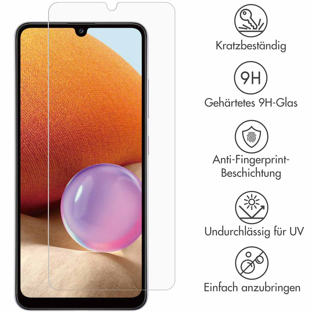 Selencia Gehard Glas Screenprotector Samsung Galaxy A32 (4G) - Afbeelding 4
