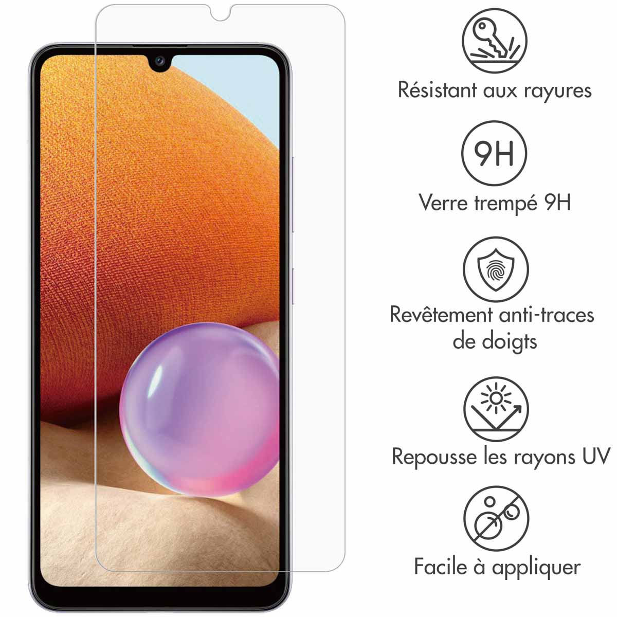 Selencia Gehard Glas Screenprotector Samsung Galaxy A32 (4G) - Afbeelding 3