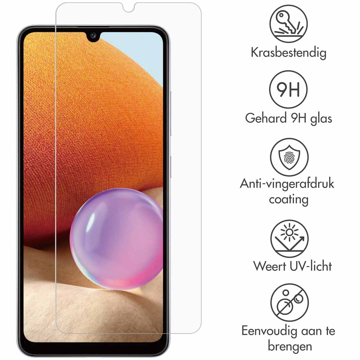 Selencia Gehard Glas Screenprotector Samsung Galaxy A32 (4G) - Afbeelding 2