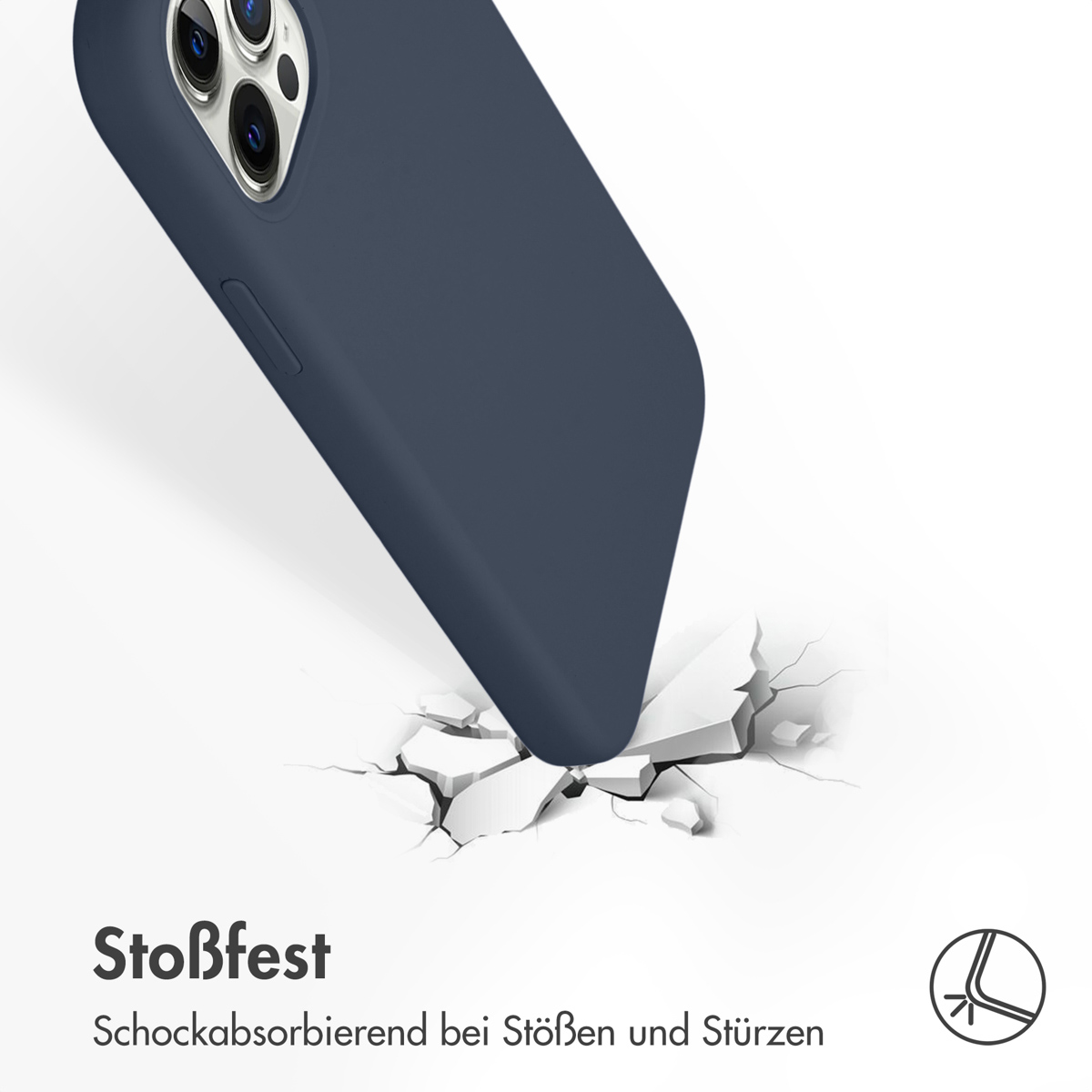 Accezz Liquid Silicone Backcover met MagSafe Apple iPhone 12 (Pro) - Donkerblauw - Afbeelding 9