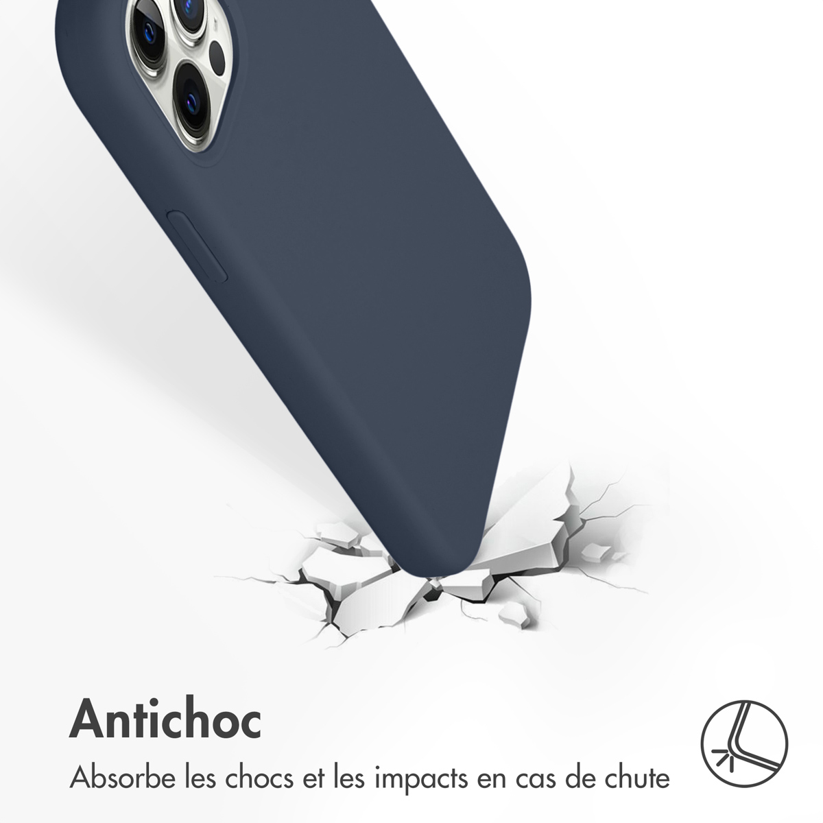 Accezz Liquid Silicone Backcover met MagSafe Apple iPhone 12 (Pro) - Donkerblauw - Afbeelding 6