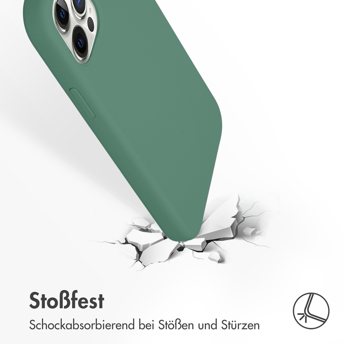 Accezz Liquid Silicone Backcover met MagSafe Apple iPhone 12 (Pro) - Donkergroen - Afbeelding 9