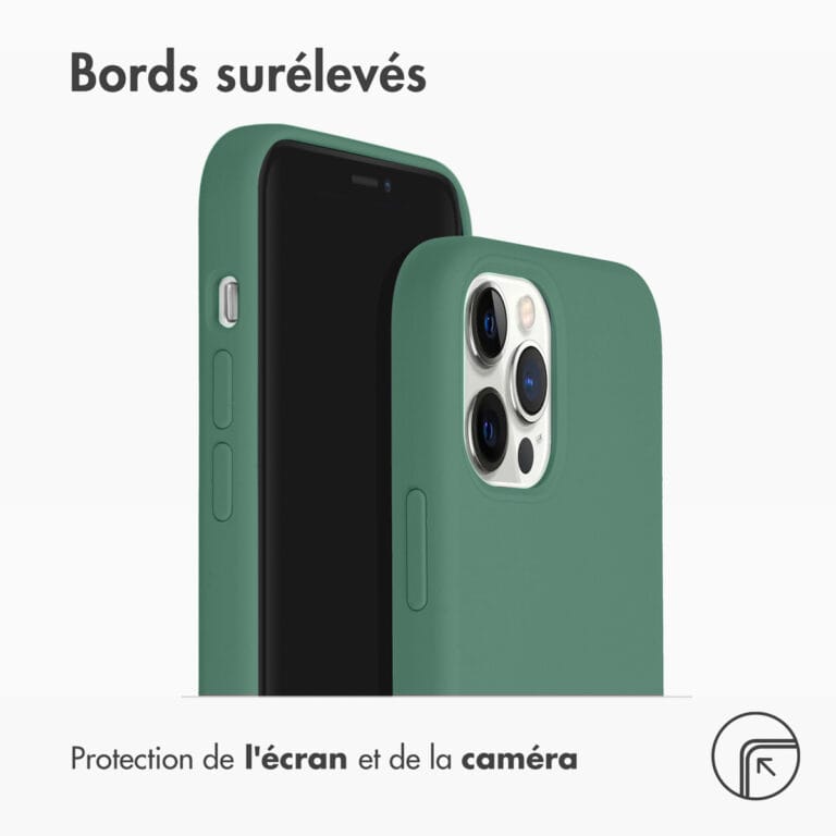 Accezz Liquid Silicone Backcover met MagSafe Apple iPhone 12 (Pro) - Donkergroen - Afbeelding 3
