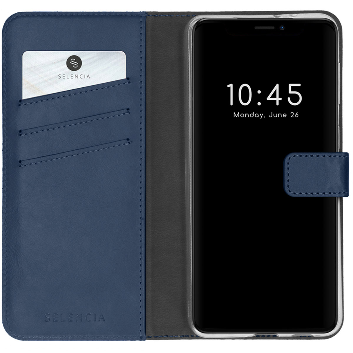 Selencia Echt Leren Bookcase iPhone 13 Pro – Blauw