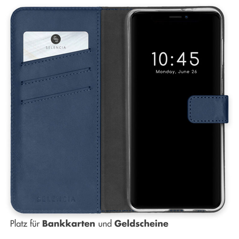 Selencia Echt Lederen Bookcase Apple iPhone 13 - Blauw - Afbeelding 9