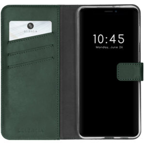 Selencia Echt Lederen Bookcase Apple iPhone 13 - Groen
