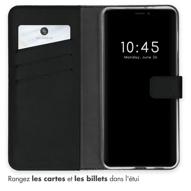 Selencia Echt Lederen Bookcase Apple iPhone 13 - Zwart - Afbeelding 6