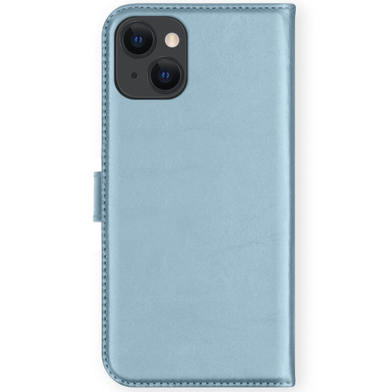 Selencia Echt Lederen Bookcase Apple iPhone 13 Mini - Lichtblauw - Afbeelding 2