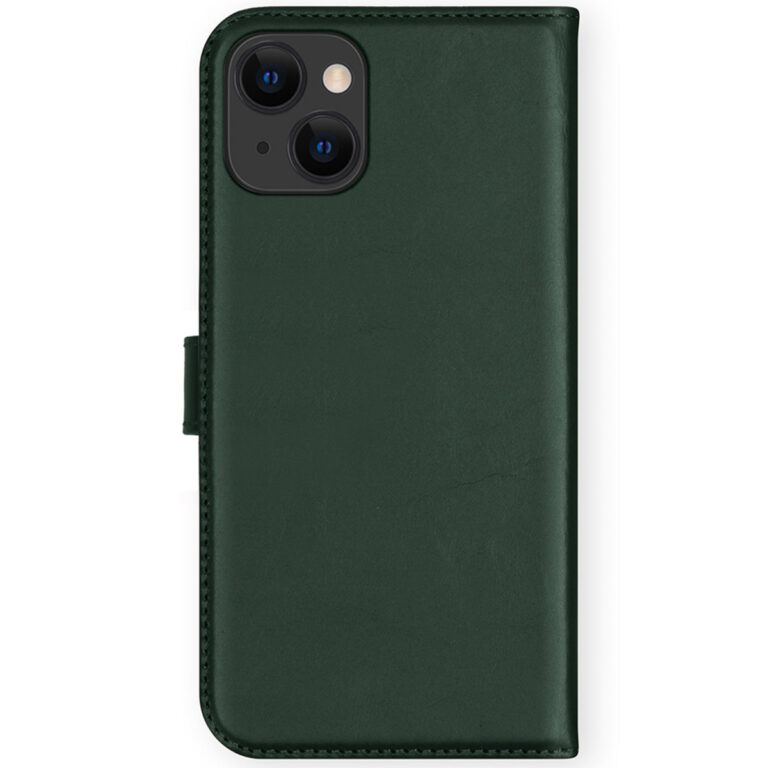 Selencia Echt Lederen Bookcase Apple iPhone 13 Mini - Groen - Afbeelding 2