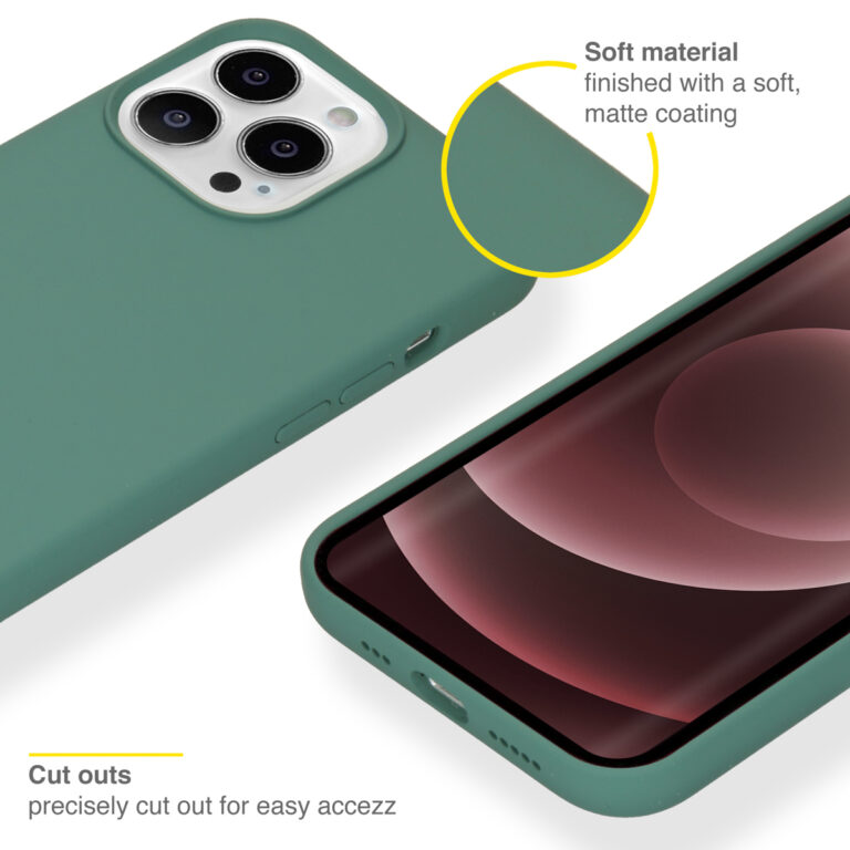 Accezz Liquid Silicone Backcover Apple iPhone 13 Pro Max - Donkergroen - Afbeelding 2