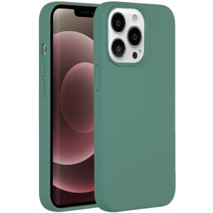 Accezz Liquid Silicone Backcover Apple iPhone 13 Pro Max - Donkergroen
