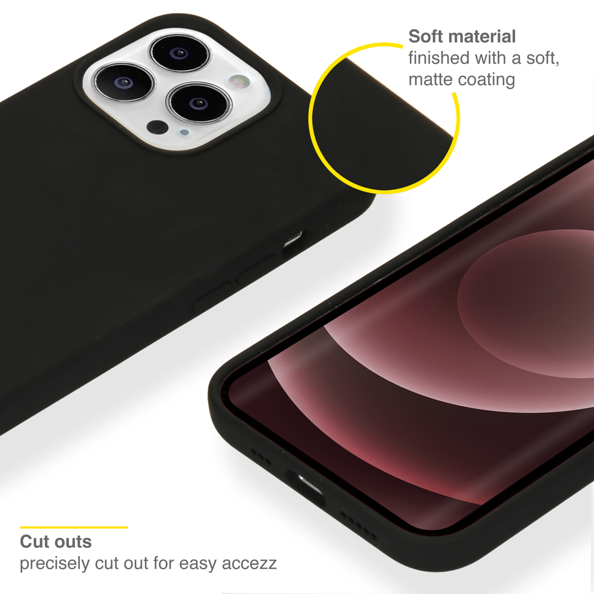 Accezz Liquid Silicone Backcover Apple iPhone 13 Pro Max - Zwart - Afbeelding 5