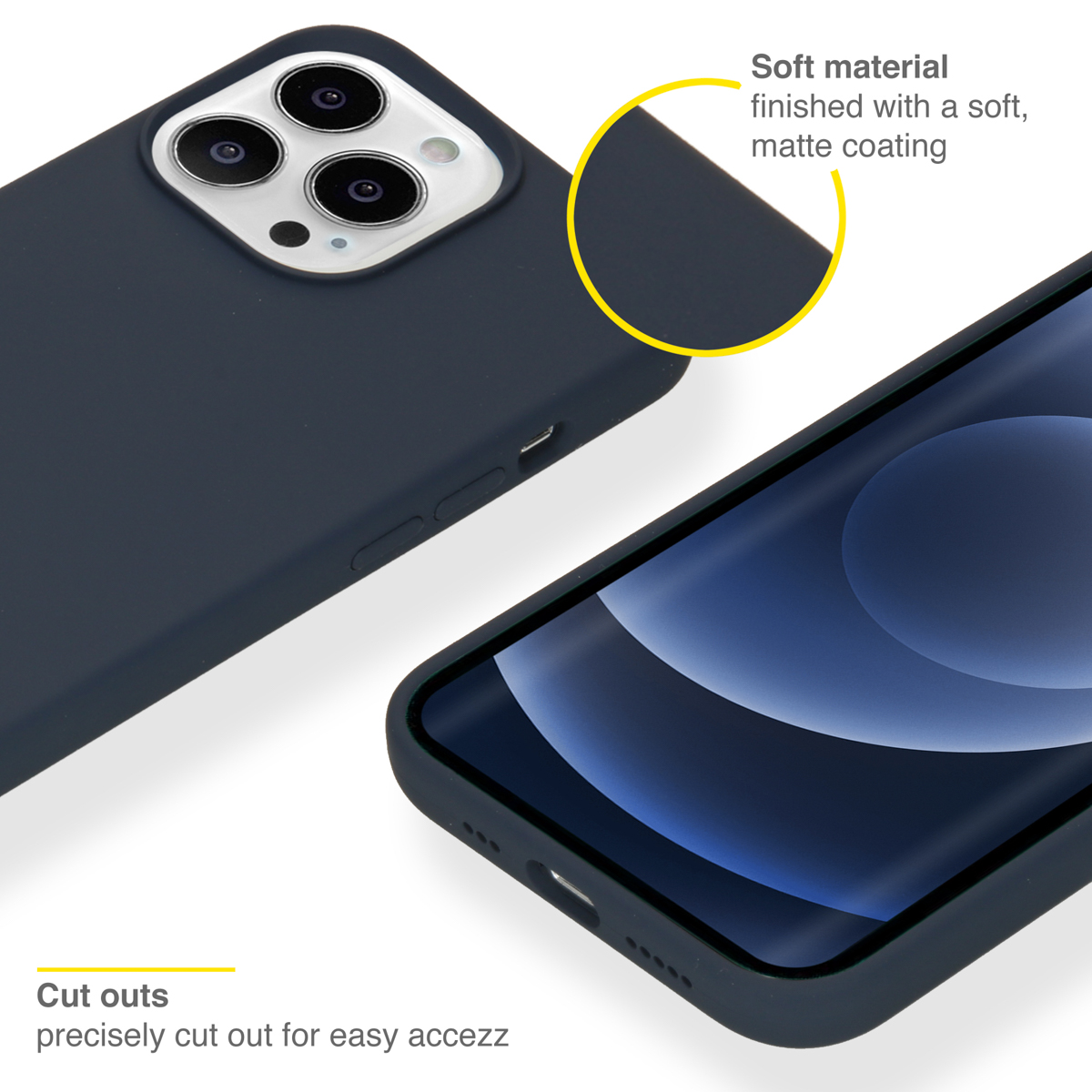 Accezz Liquid Silicone Backcover Apple iPhone 13 Pro - Donkerblauw - Afbeelding 2