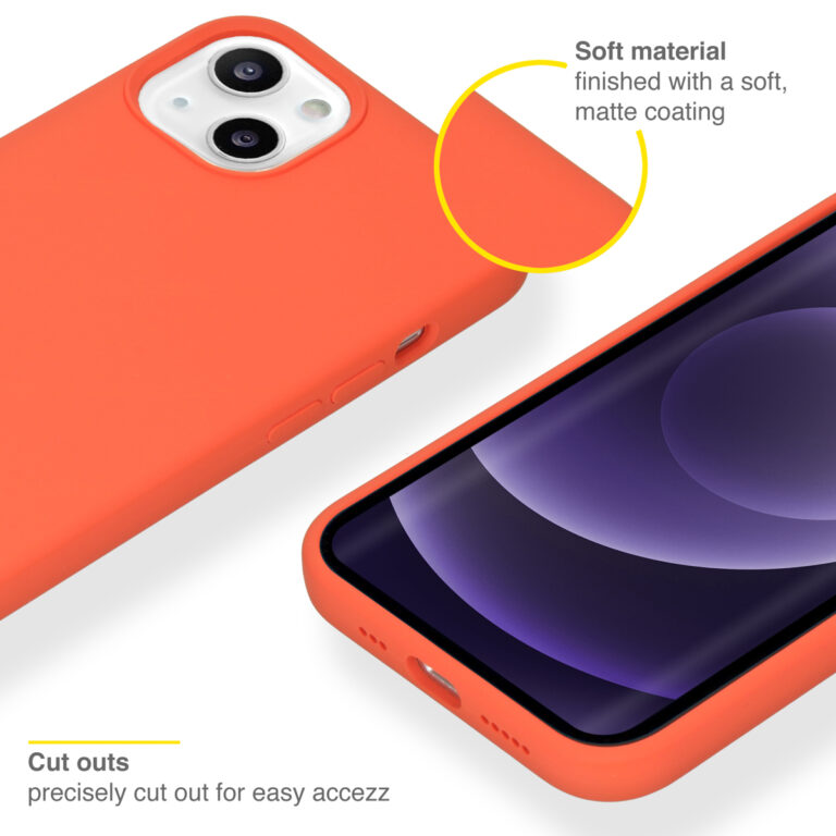 Accezz Liquid Silicone Backcover Apple iPhone 13 - Nectarine - Afbeelding 2