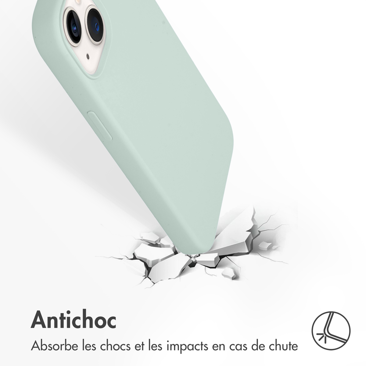 Accezz Liquid Silicone Backcover Apple iPhone 14 / 13 - Sky Blue - Afbeelding 6