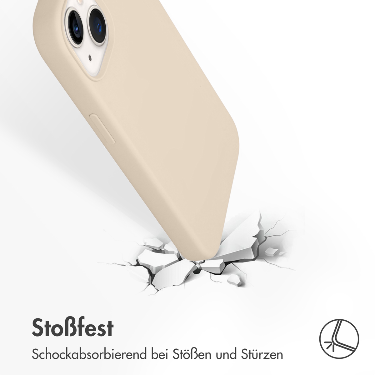 Accezz Liquid Silicone Backcover Apple iPhone 14 / 13 - Stone - Afbeelding 2