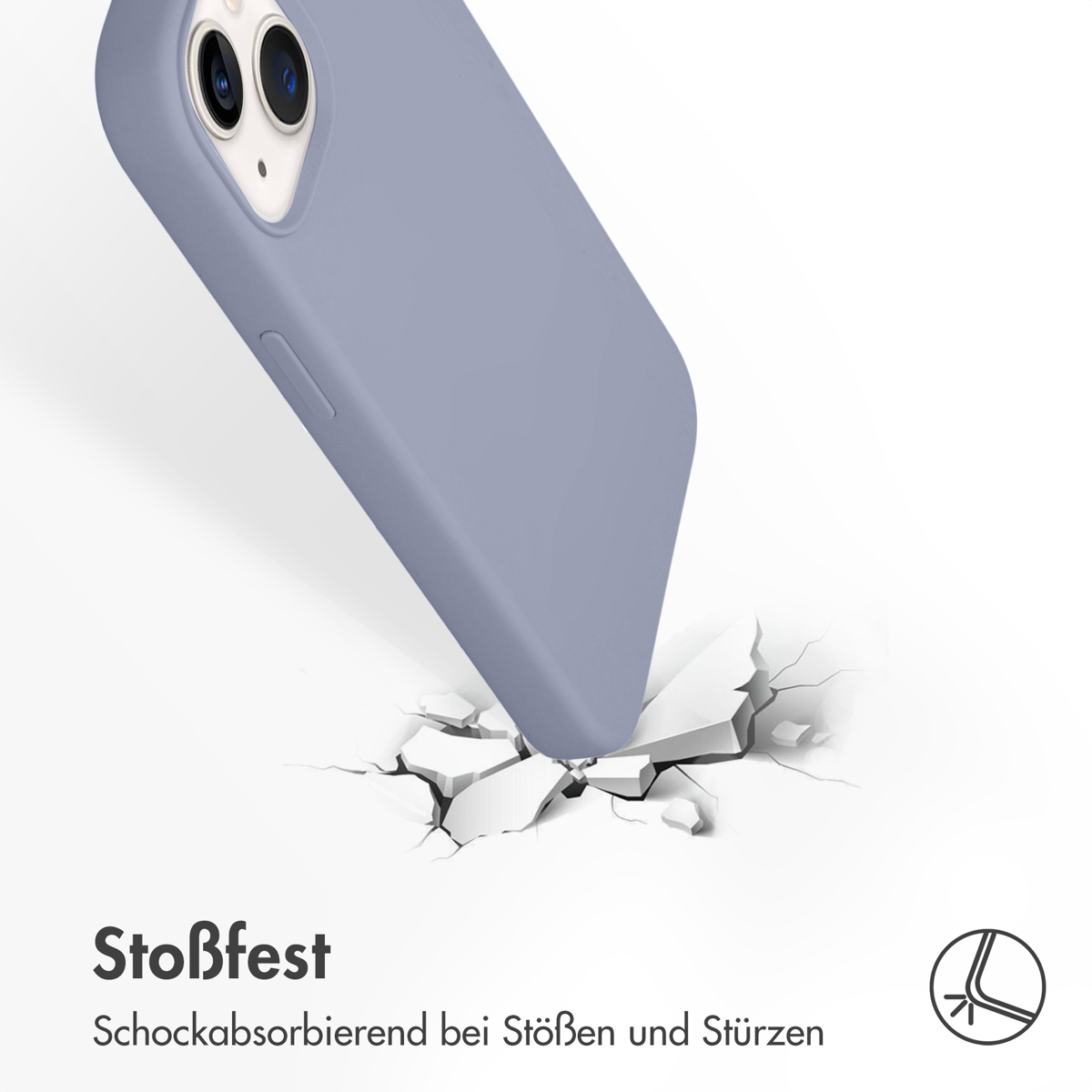 Accezz Liquid Silicone Backcover Apple iPhone 14 / 13 - Lavender Gray - Afbeelding 6